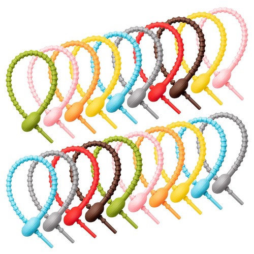 20pcs silicone cable ties zip - 20pcs,