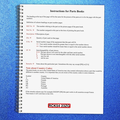 Kubota rck54 23zg parts manual - kubota,